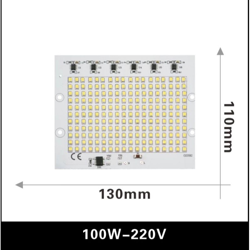 COB Led 100W 220V Putih Smart IC Lampu Sorot Chip SMD 2835 5730 Outdoor