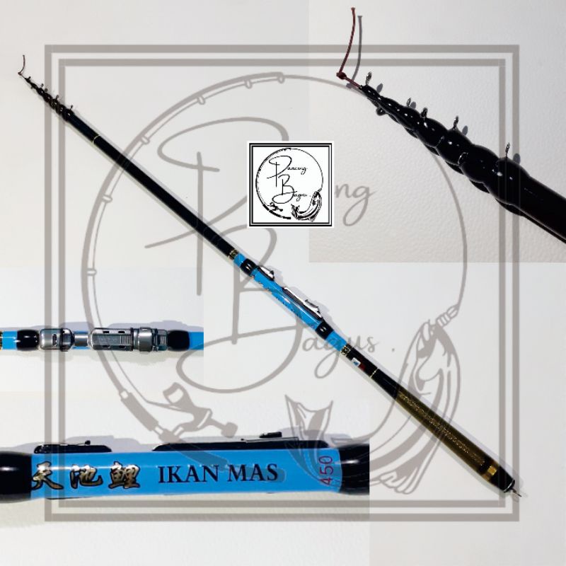 Joran Pancing Tegek Carbon Oregon Ikan Mas 450 Carbon Set Kolong Murah COD