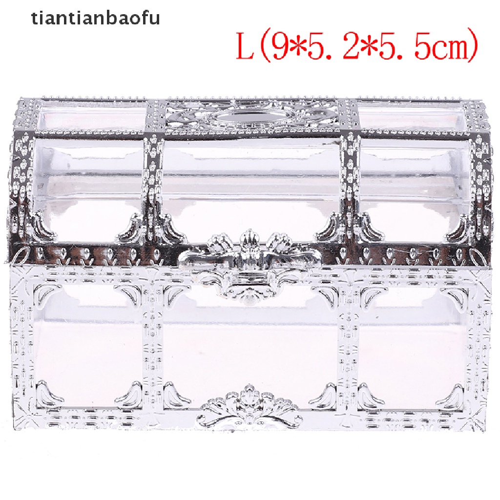 [tiantianbaofu] 1PC Portable Candy Hollow Gold Silver Treasure Chest Case Organizer Storage Box Boutique