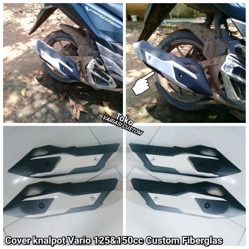 TUTUP COVER TAMENG KNALPOT VARIO  125/150 Variasi Custom 2017