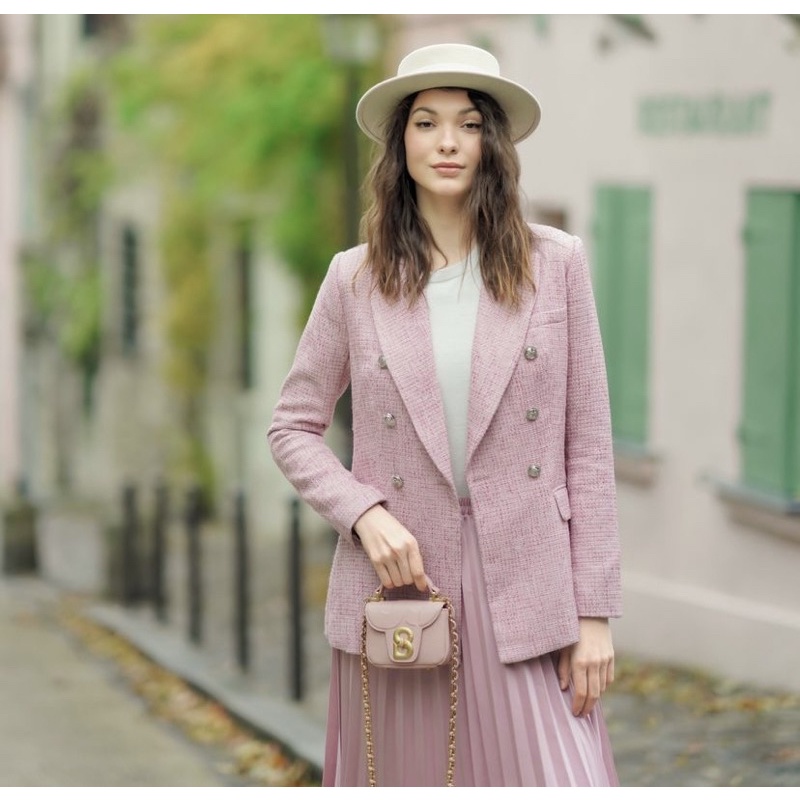 Buttonscarves Alma flap bag micro rose