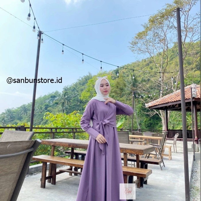 Baju Gamis Syari Wanita Terbaru Gifani Dress Jumbo Murah - Lavender