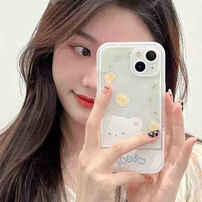 Soft Case Silikon TPU Transparan Motif Beruang Untuk IPhone 13 12 Mini 11 10 Pro XS Max X XR 8 7 6 6S Plus SE 2020