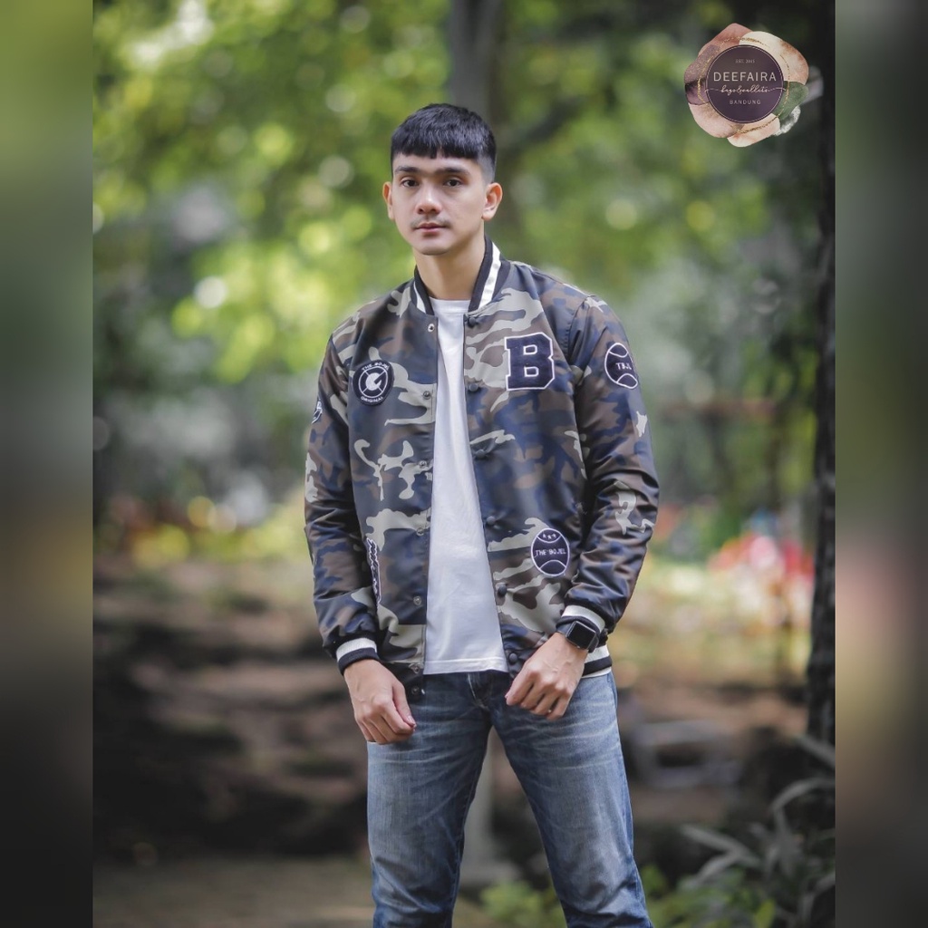 Jaket Bas3ball Th3 Bjll13 Corak Arm1 Untuk Laki Laki Remaja Dan Dewasa