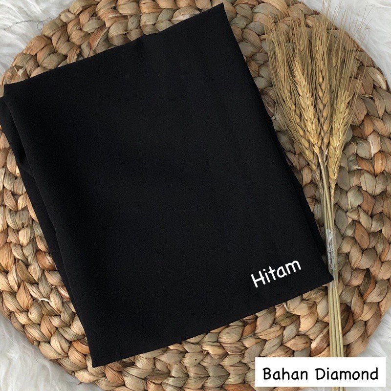 PASHMINA SABYAN  DIAMOND / 180 x 74cm DIAMOND SCRAF / HIJAB / JAHIT TEPI-Black