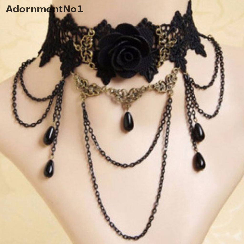 (AdornmentNo1) 1pc Kalung Choker + Liontin Gaya Vintage / Gothic Untuk Wanita