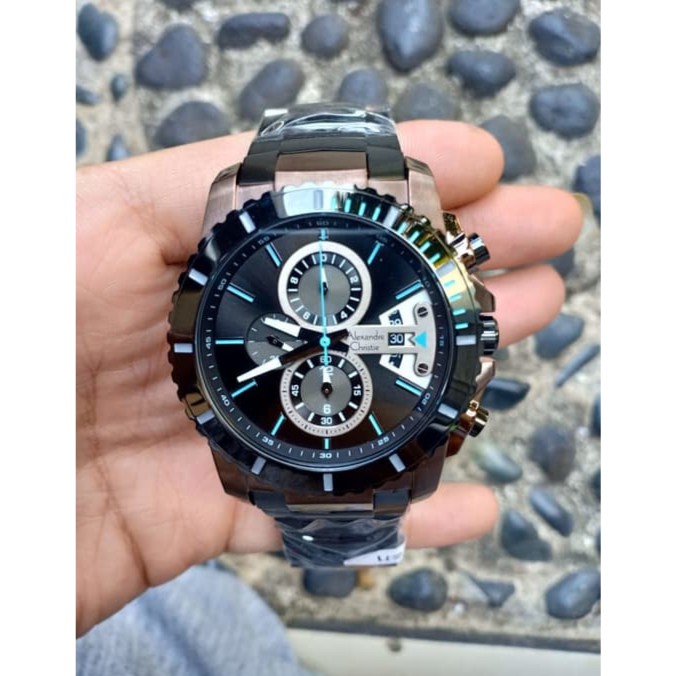 JAM TANGAN ALEXANDRE CHRISTIE AC 6455 PRIA BROWN BLACK ORIGINAL GARANSI 1 TAHUN