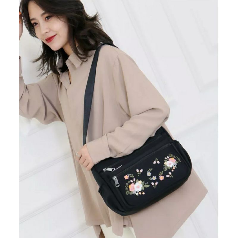 Super Sale 9.9 Fashion Flower Women Bags Tas Selempang Multi-pocket Tas Cantik Wanita Korean