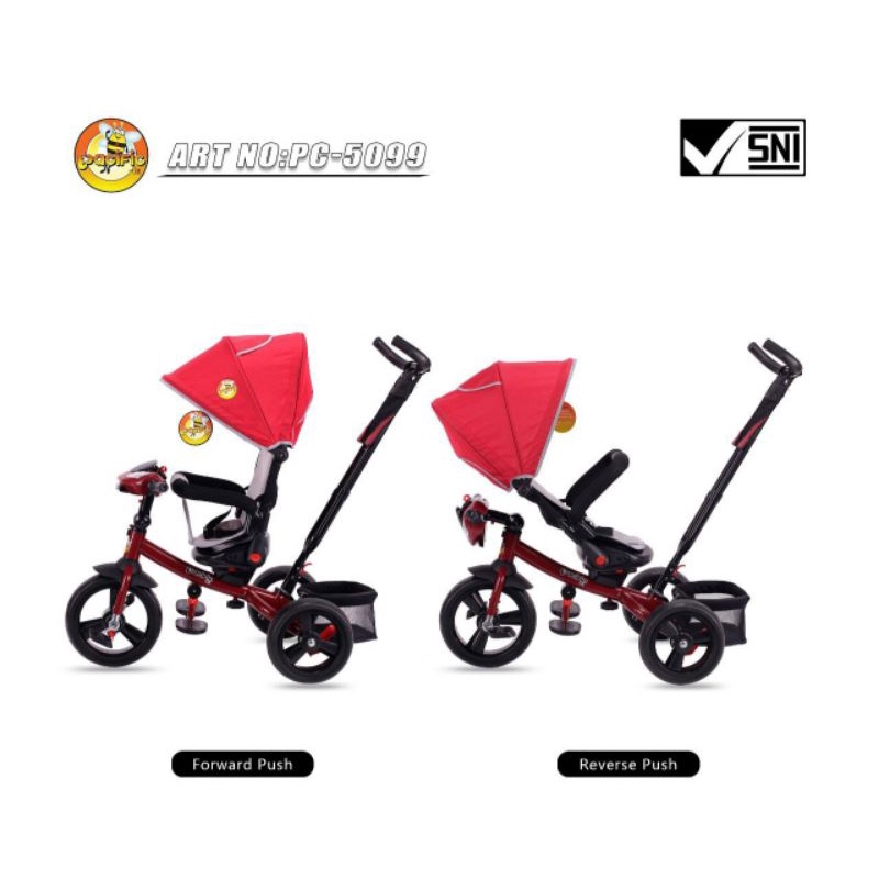 Sepeda Anak Roda Tiga 3 Pacific Tricycle KURSI BISA REBAH DUDUK PC9901 PC5099 PC5088 PC5199 / PC 9901 5099 5088