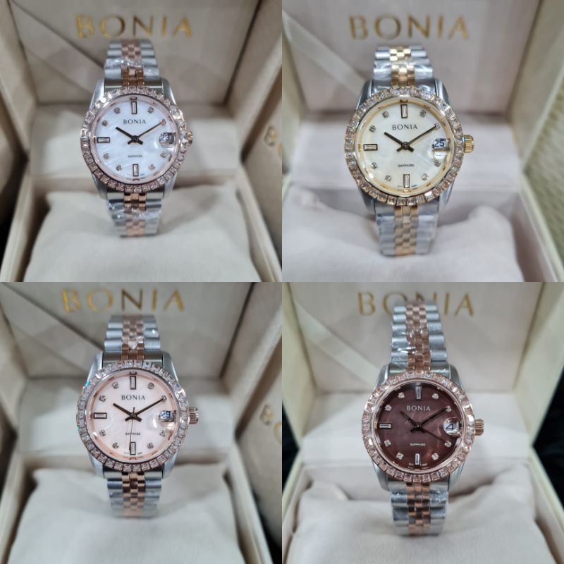 JAM TANGAN PRIA WANITA | RANTAI | KULIT | KARET | MURAH | BONIA BNB 10087 FOR LADIES - BATERAI ALL S