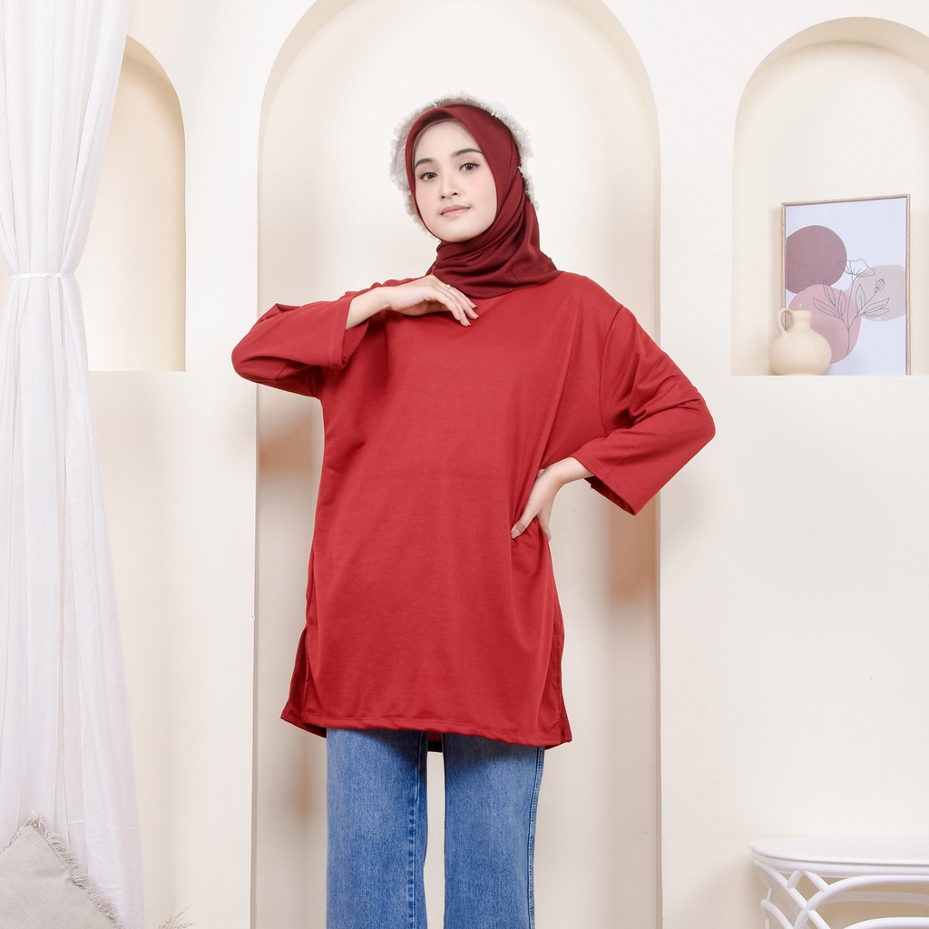 Aira Top Oversize Basic/kaos oversize wanita/kaos oversize bahan baby terry/Atasan wanita kekinian/kaos muslimah