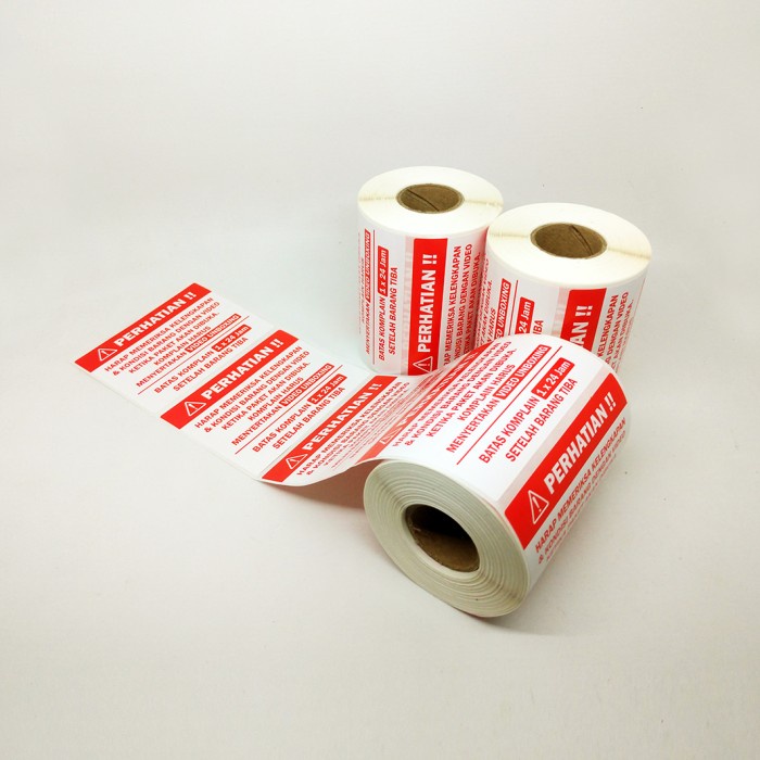 

Mi Sticker Label Perhatian Video Unboxing 6 x 8 cm Stiker Packing Pengiriman OlShop (1 roll / 300