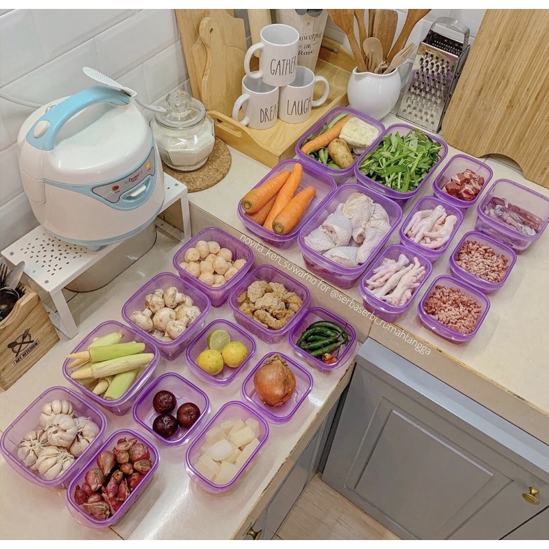 New Bambang set plastik wadah bumbu dapur serbaguna mpasi kulkas food preparation Technoplast Ori