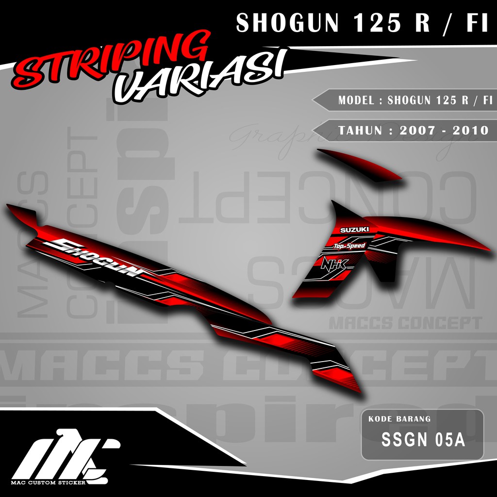 STRIPING VARIASI SUZUKI SHOGUN 125 R/FI - STIKER LIST MOTOR SHOGUN MOTIF RACING - SSGN 05