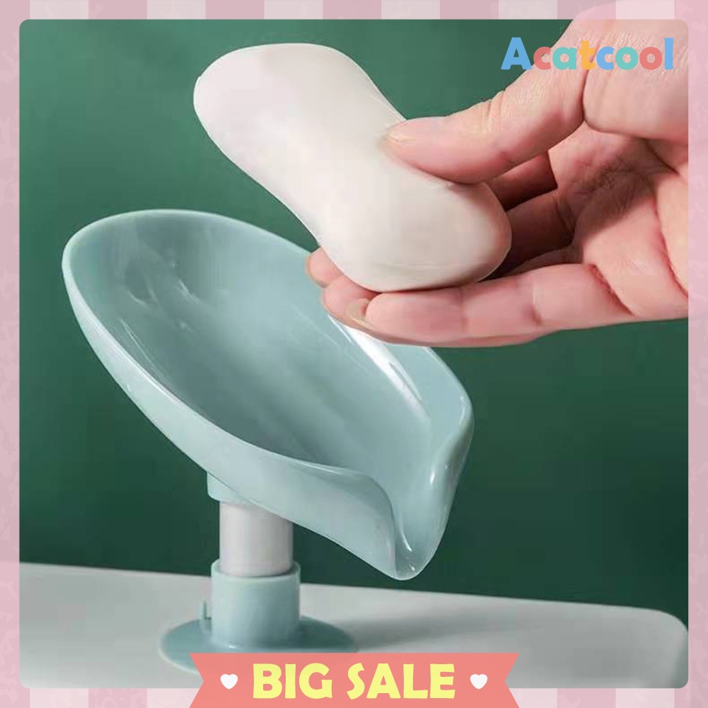 Leaf Shape Soap Box Drain Stand Suction Cup Rack Punch-free Soap Holder