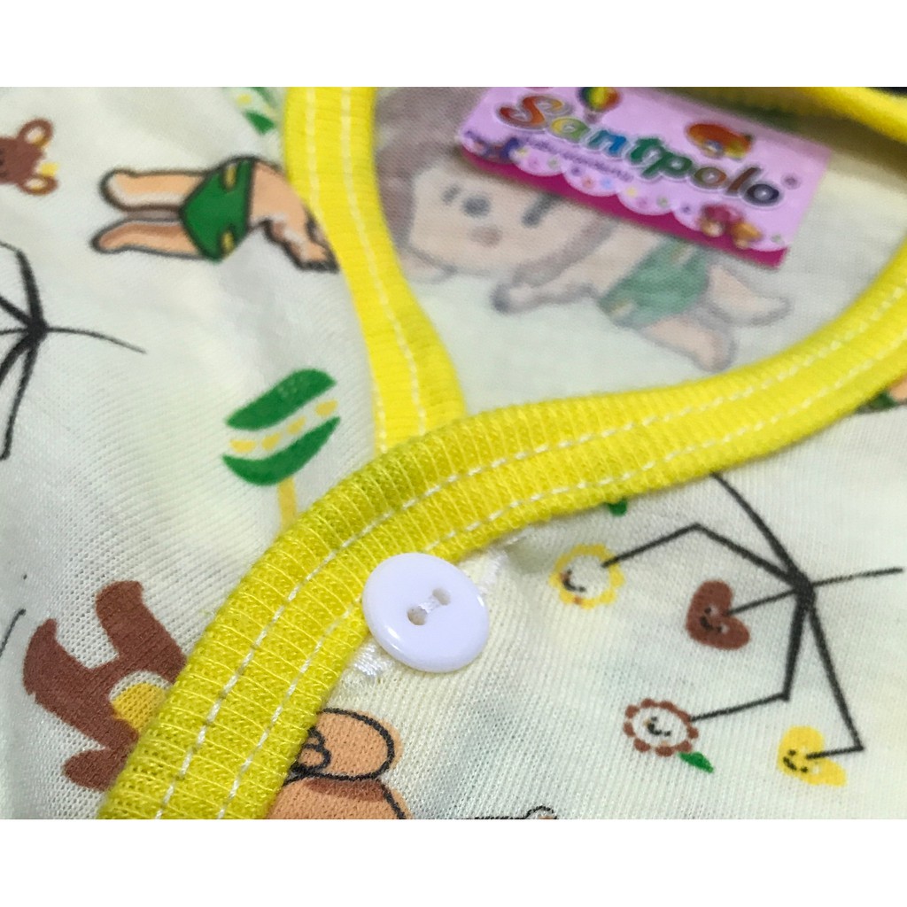 BAYIe - 6 SET Setelan Baju Bayi Buntung + Celana Pendek New Born SANTPOLO umur 0-3 bulan