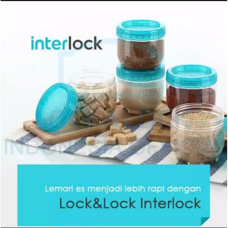 Lock n Lock Interlock Set 4pcs / Toples Wadah Makanan Kecil / Baby Food Container Plastic 500ml