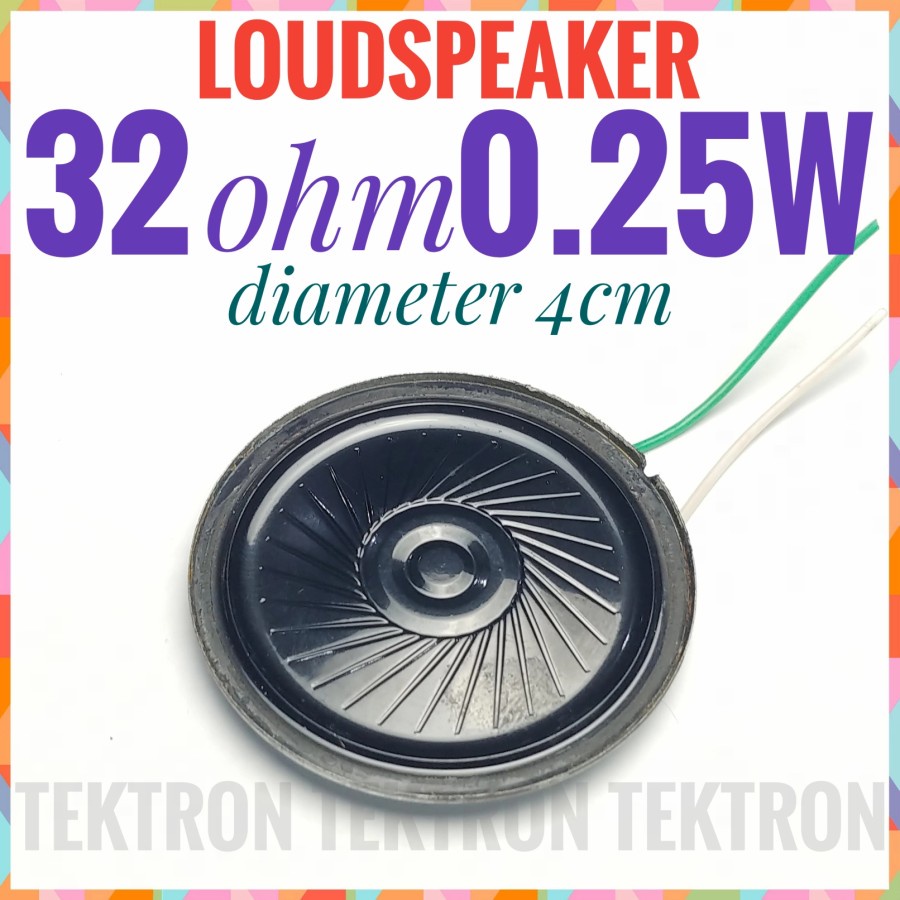Loudspeaker 4cm 32ohm 0.25Watt Speker 40mm 32 ohm 0.25 Watt 1.575inch Cabutan dari produk yang tidak