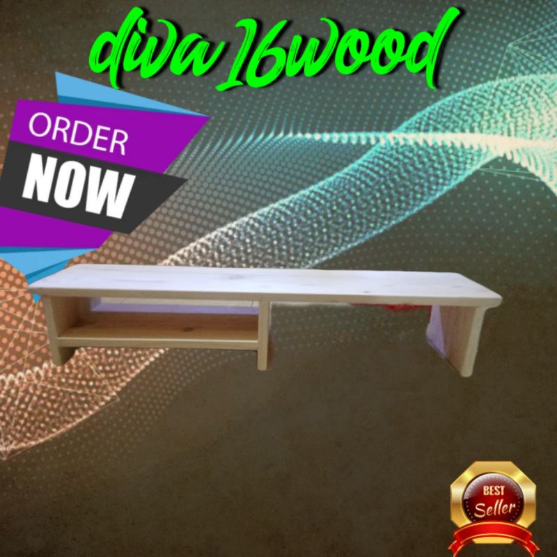 alas monitor kayu/stand monitor kayu jati belanda/alas monitor minimalis dengan laci