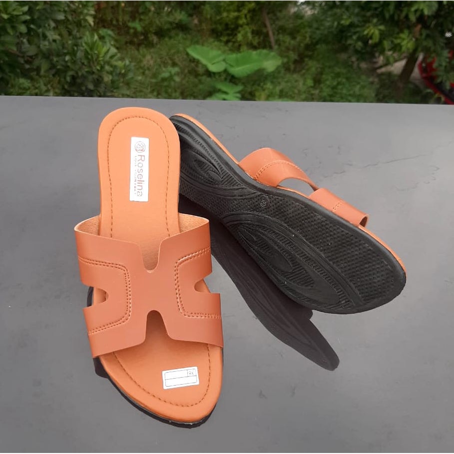 SDPD04 Sepatu Sandal Wanita Perempuan Model Teplek - Kulit Sinthesis