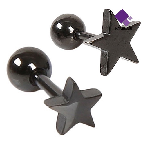 1 Pasang Anting Stud Bentuk Pentagram Untuk Unisex Charms