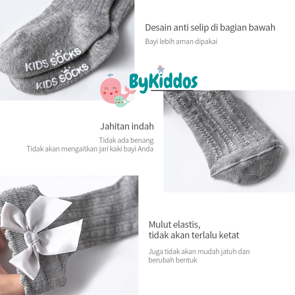 ByKiddos - Kaos Kaki Panjang Anak Bayi Cewek Anti Slip / Kaus Kaki Anak Bayi Perempuan / Baby Socks