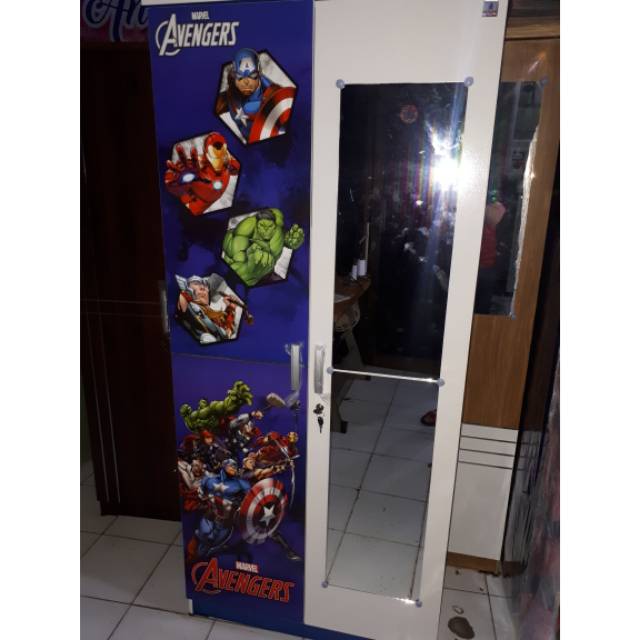 Lemari 2 pintu OLYMPIC Asli motif Avengers