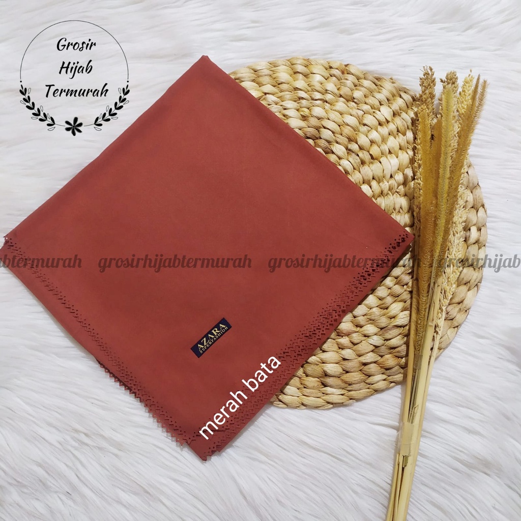 Hijab segiempat Oskara laser cut /Oscara /Japan / Jilbab voal miracle plain lasercut azara-Merah Bata