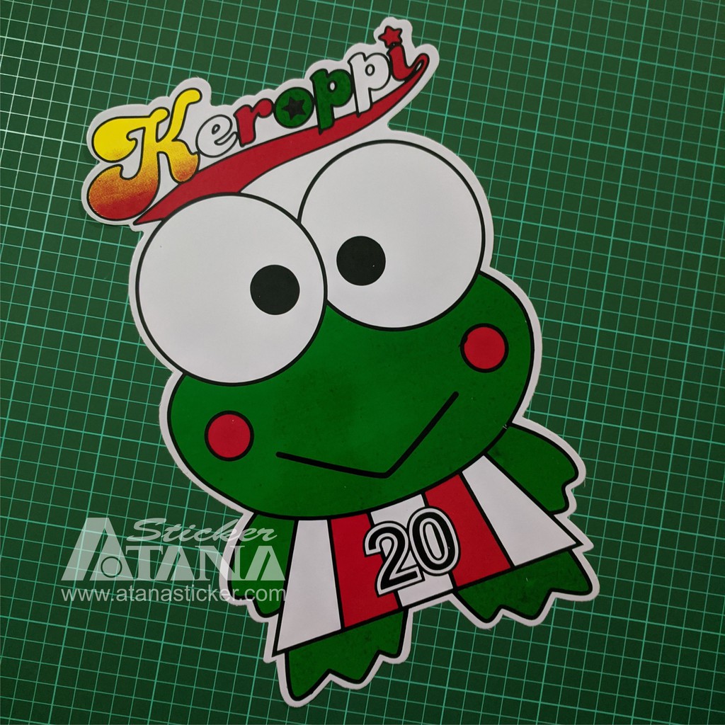 Stiker Printing Sablon Jumbo Vinyl Keroppi Kodok Katak Hijau Kartun Cartoon Motor Mobil Dinding Kaca