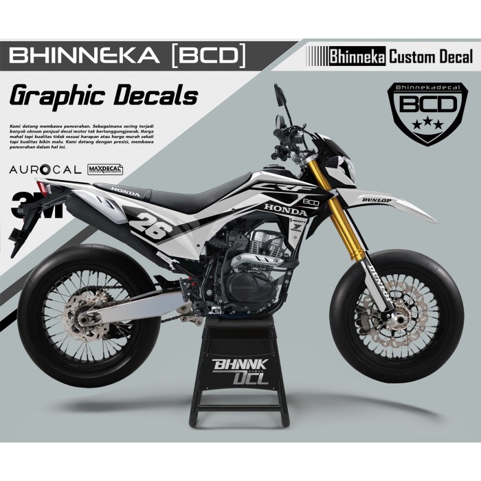 DECAL/STICKER HONDA CRF150L DESAIN WHITE BXD
