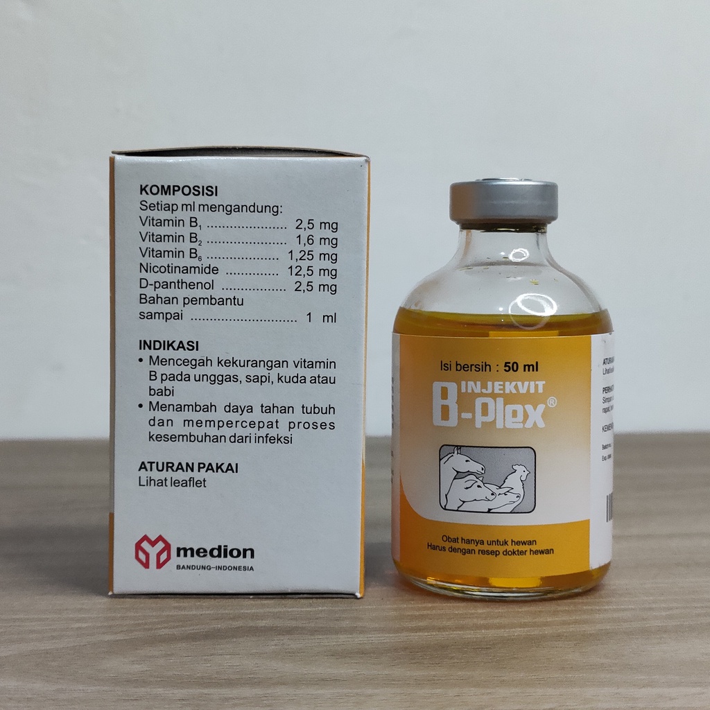 INJEKVIT B-PLEX 50 ml vitamin hewan besar sapi kambing dll | Vitamin B Komplex Hewan