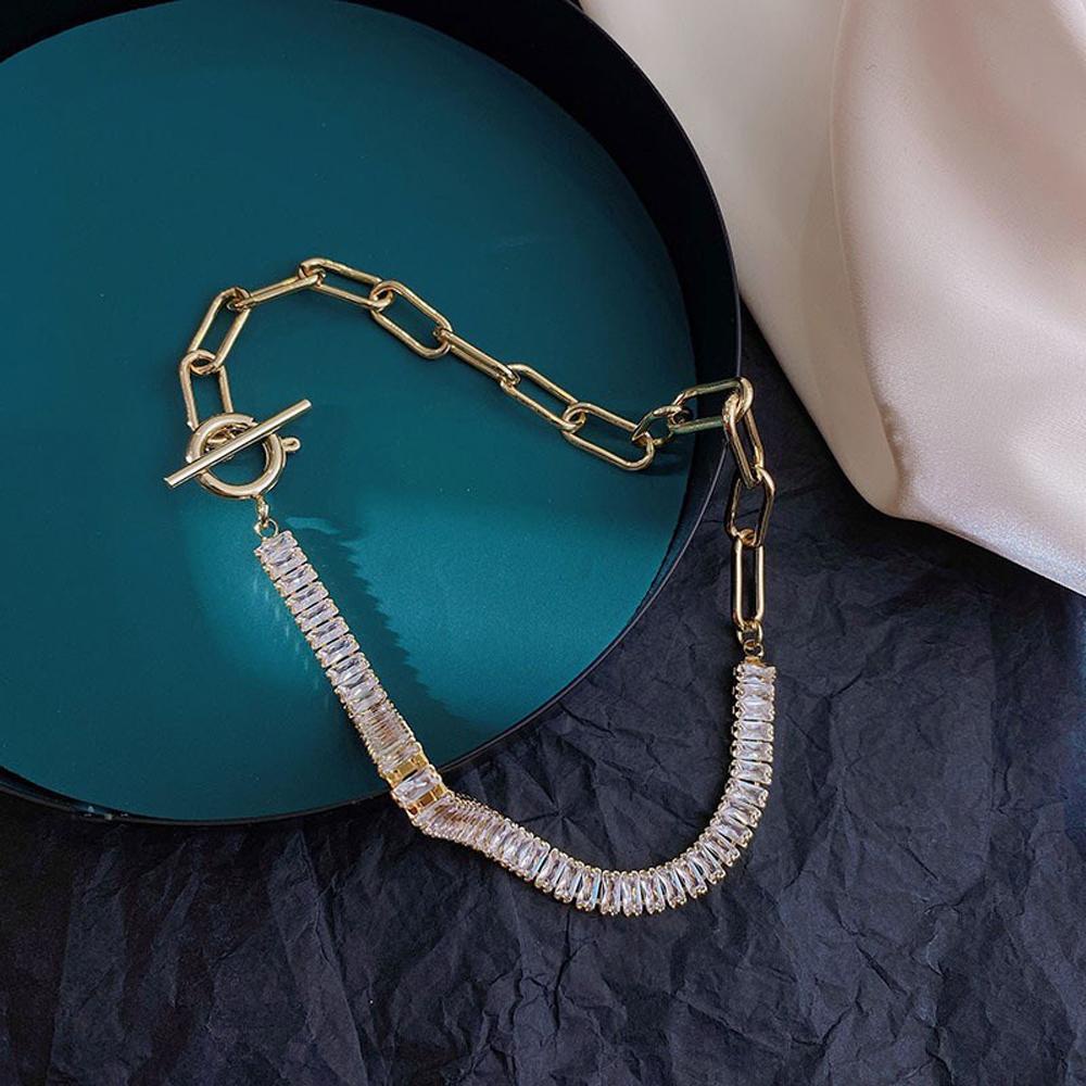 Mxbeauty Rantai Klavikula Punk Berlebihan Aksesoris Fashion Potrait Geometris OT Clasp Chocker