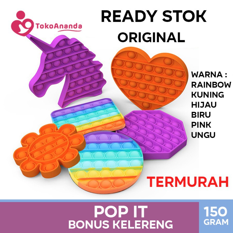 (Gratis Ongkir) POP IT Murah POP ITS Murah Unicorn Rainbow POPIT - Random