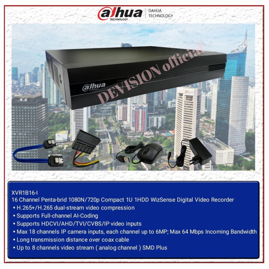 Dvr 16 Channel Dahua XVR1B16-I