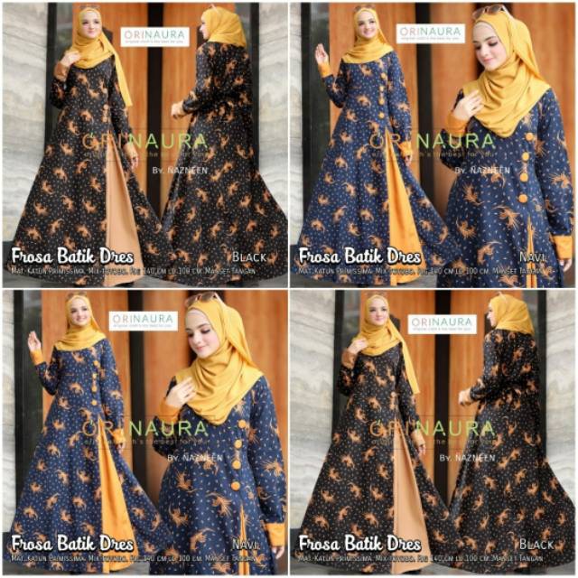 Frasa batik gamis cantik murah mewah pesta orinaura