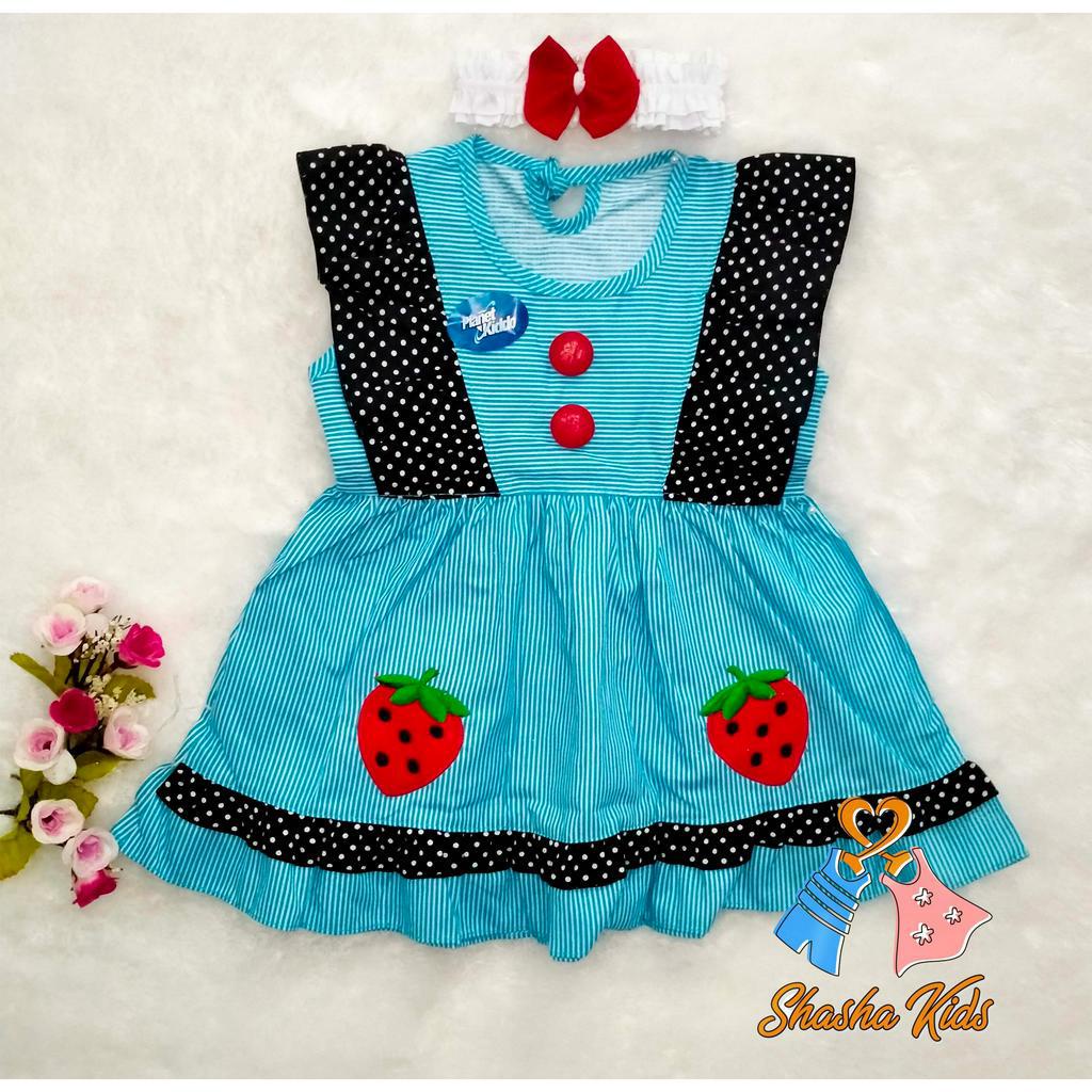 [S-038] Baju Bayi Perempuan /Dress Bayi Perempuan Planet Kids cantik  motif bunga Murah   0-6 bln