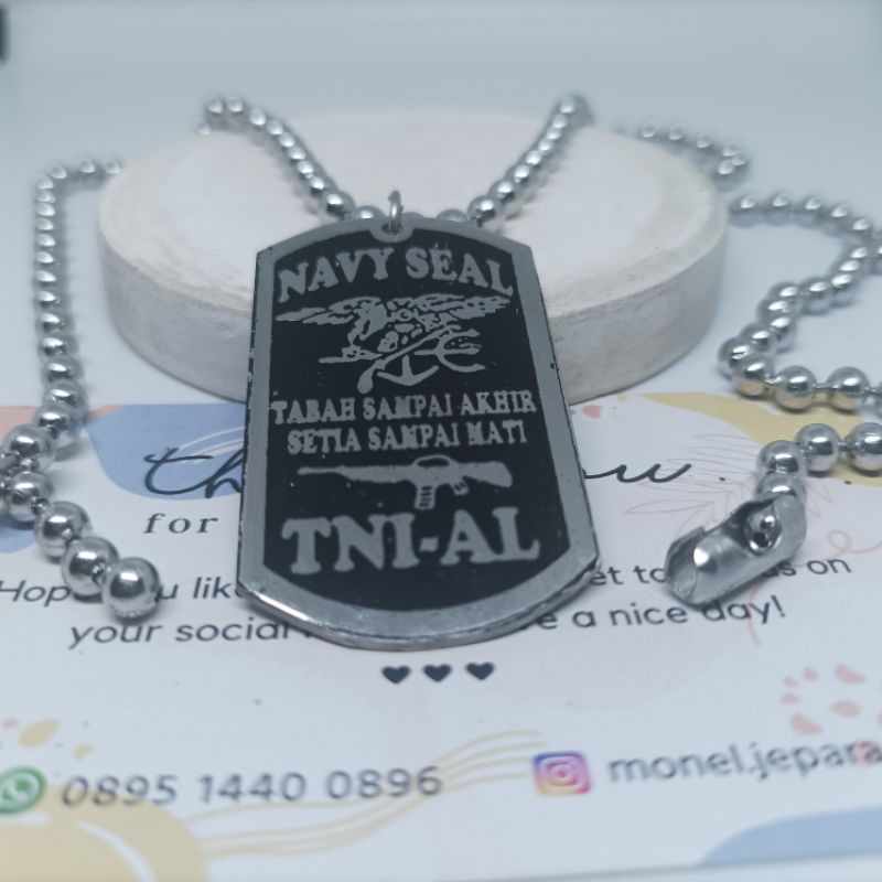 Kalung Logo NAVY SEAL TNI AL(Stainless Asli)