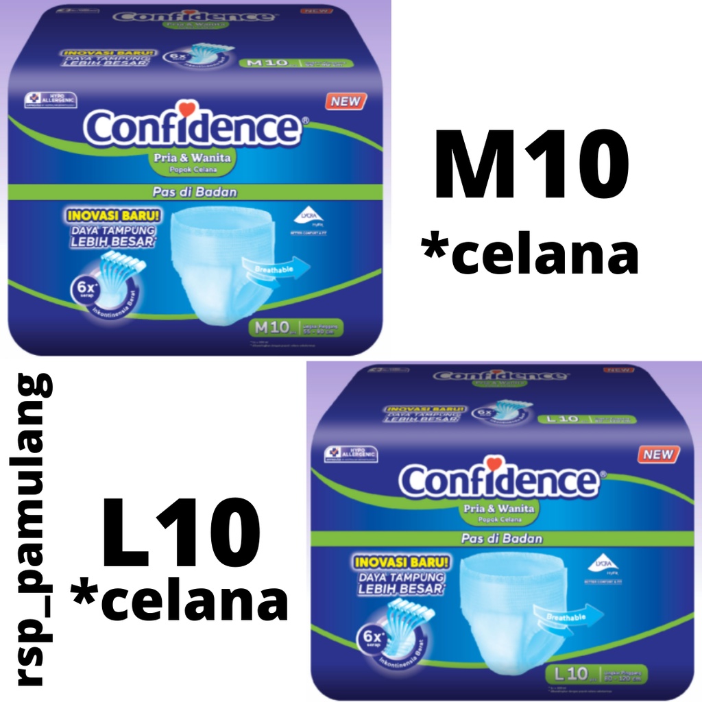 Confidence Celana Heavy Flow/Pampers Celana Dewasa M10/L10