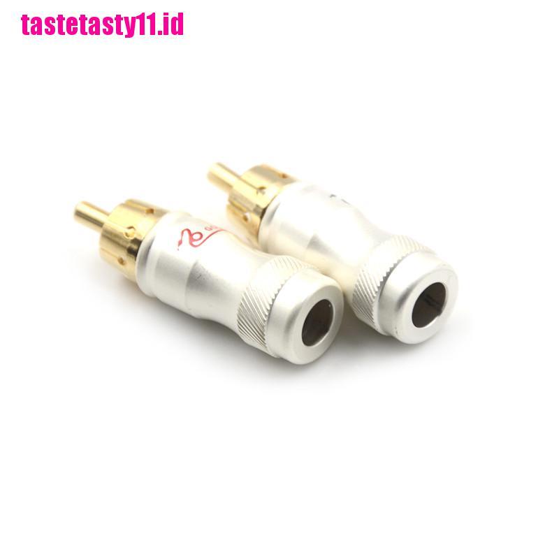 【TTID】4pcs Goldplated RCA Male Plug HIFI Audio Cable Audio Video Connector Adap