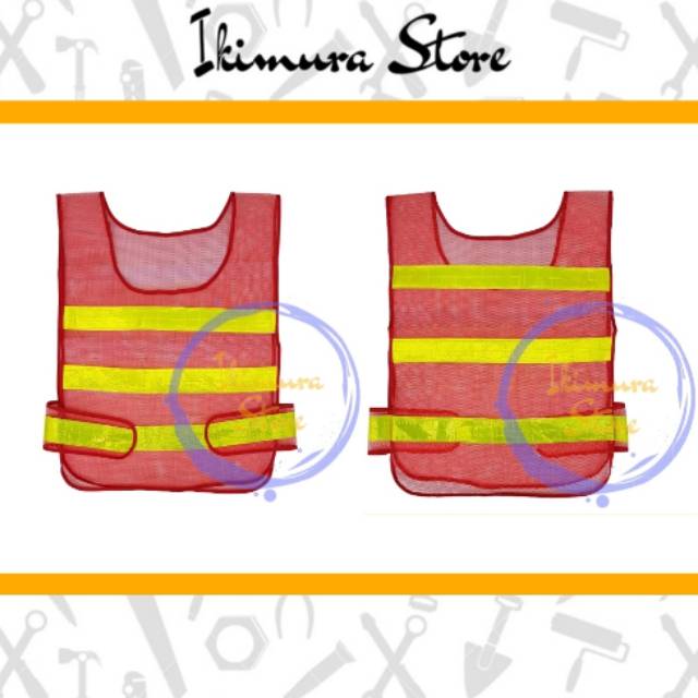 Baju Rompi Jaring Scothlite 3 Baris Hijau-Putih / Orange-Kuning / Rompi Proyek / Safety Vest