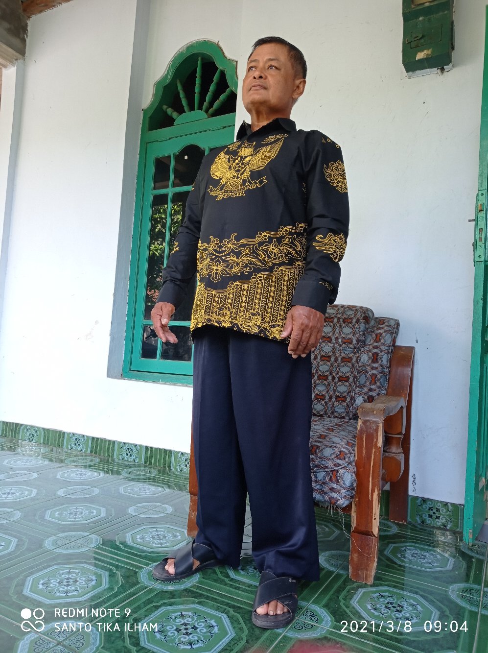 Batik Garuda Pancasila Kuning Full Furing Katun Halus Sragenan Size M-xxl Asli Solo