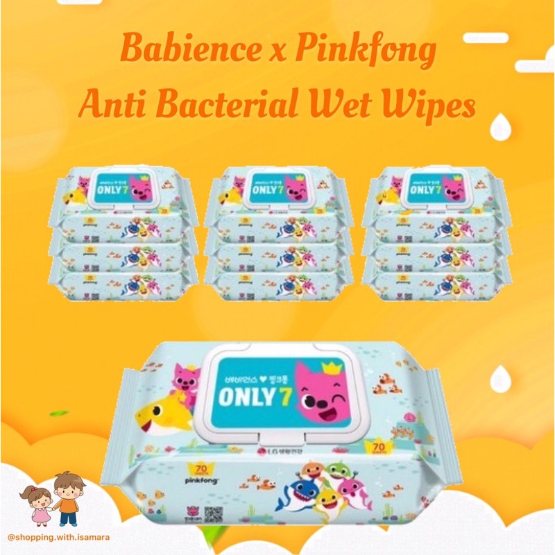 Tissue basah Pinkfong Baby shark / wet wipes / wet tissue / wet wipe Babience