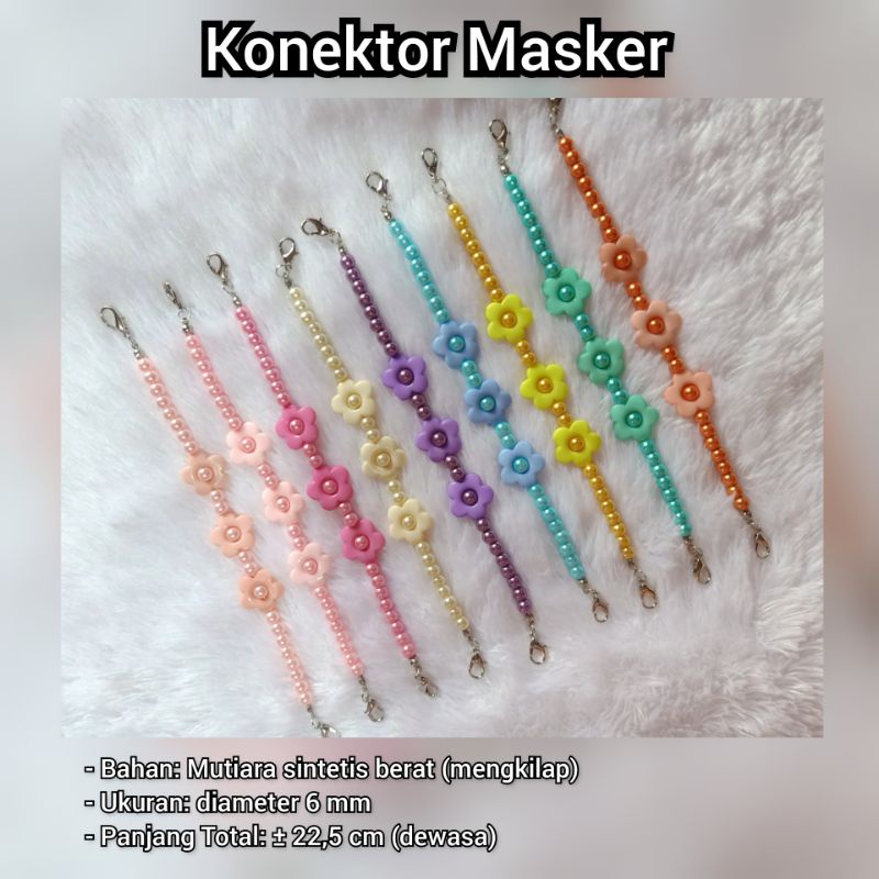 Konektor Masker Mutiara/ Konektor Masker Hijab/ Konektor Bunga Mutiara