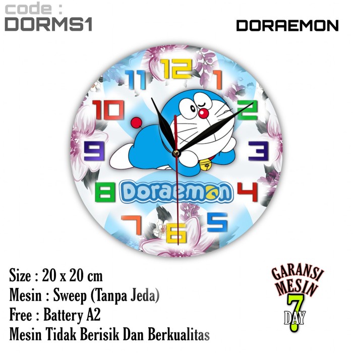 Jam Dinding Kartun DORAEMON SWEPP MESIN HALUS TIDAK BERISIK