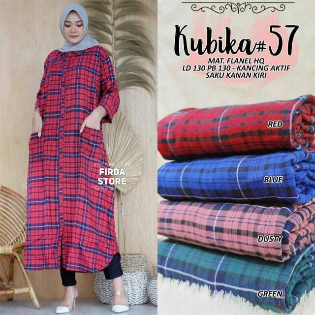 LONG TUNIK FLANEL KUBIKA JUMBO