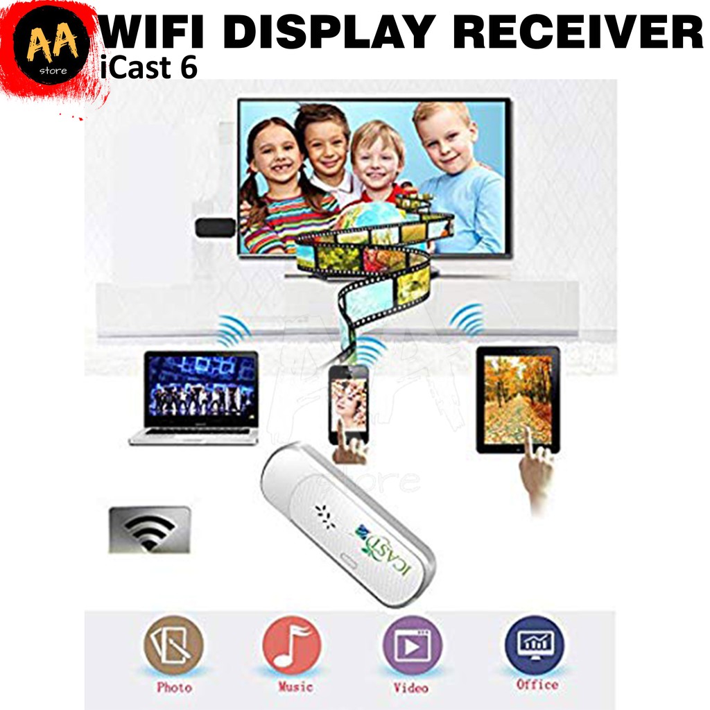 iCast 6 Dongle HDMI Wifi Display Receiver TV Miracast IOS &amp; Android