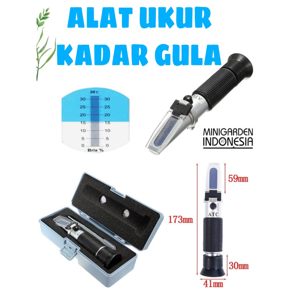 BRIX REFRACTOMETER alat ukur kadar gula tingkat manis buah ATC 32%