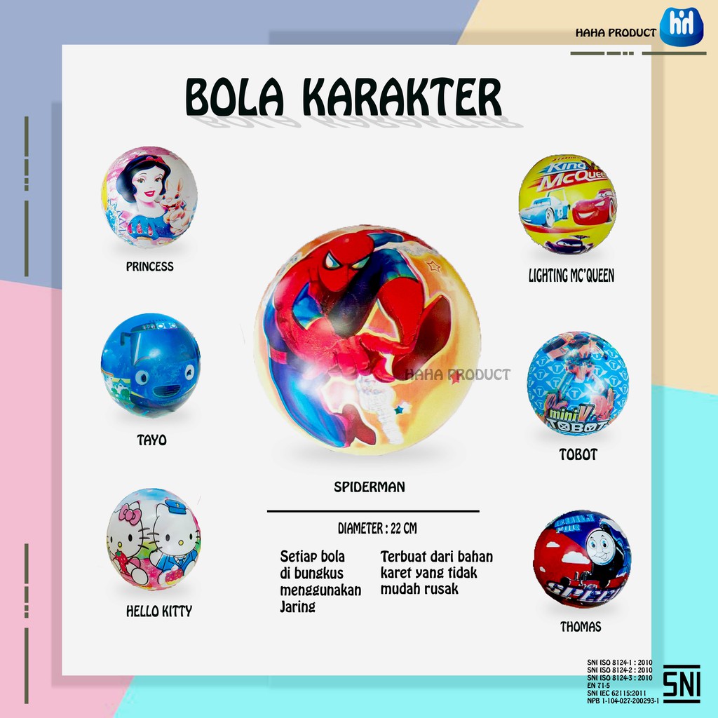 Mainan Bola Karet Karakter