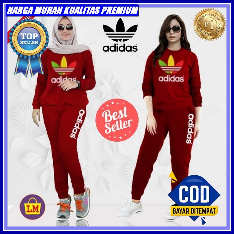 Set Baju Olahraga Wanita Muslimah Syari Kekinian Stelan Baju Kaos Training Lengan Panjang Murah Baju