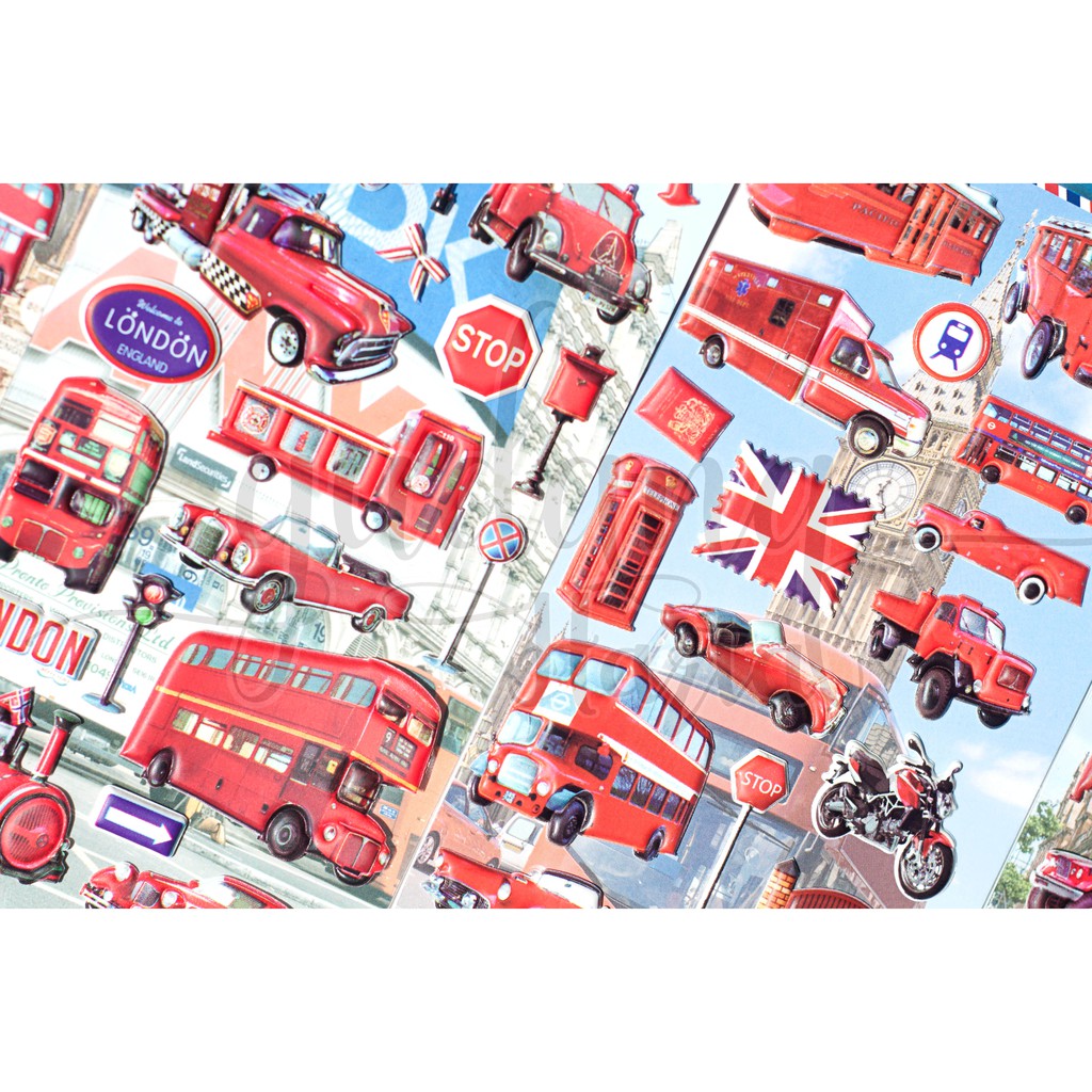 Stiker London Bus Stiker Lucu Stiker Unik DIY Scrapbook GH 303011